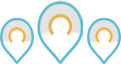 three map pin points